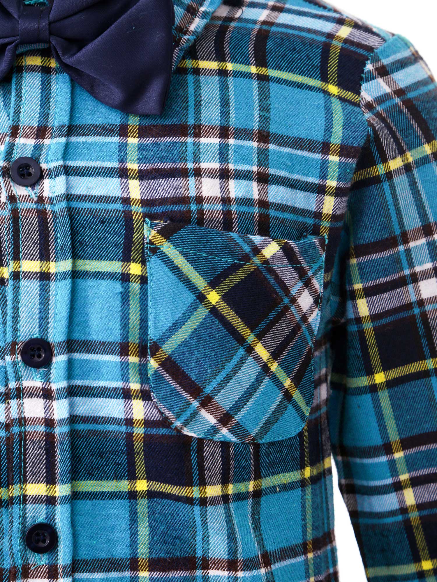 Camisas a cuadros de para niños, ropa de algodón de manga larga con lazo, camisas para bebés, primavera y otoño, de 1 a 10 años