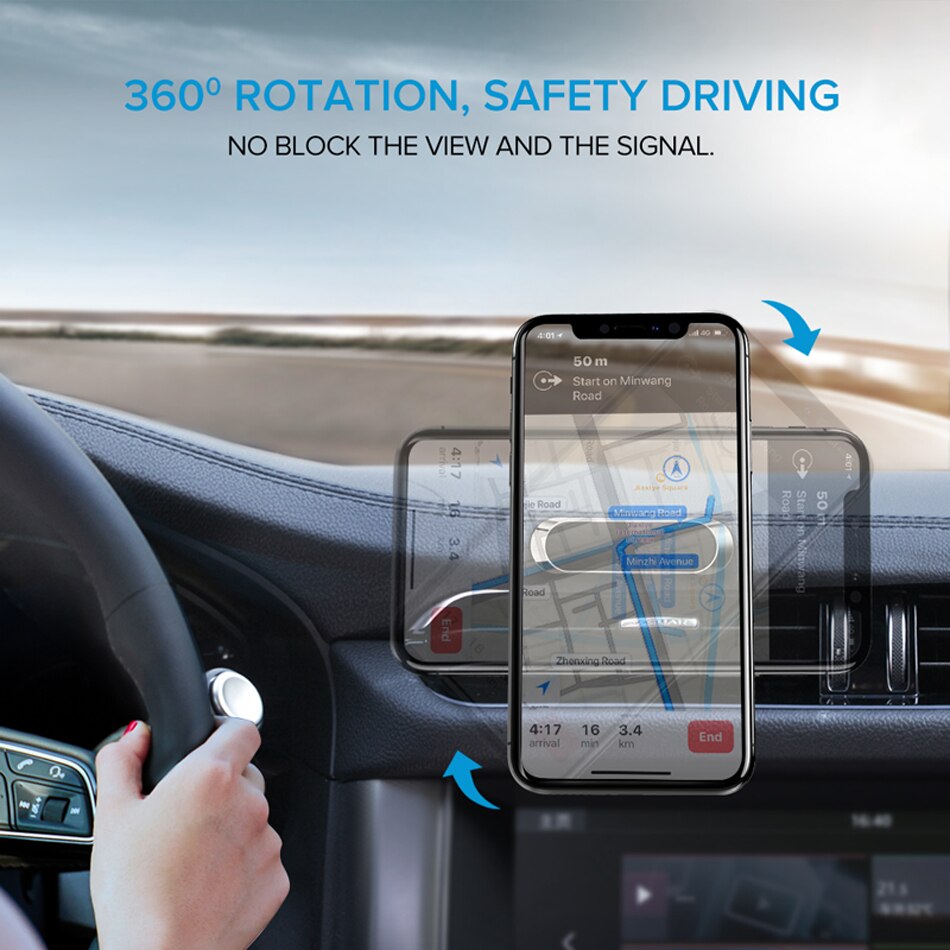 Oppselve Mini Strip Shape Magnetic Phone Holder Stand For iPhone Huawei Xiaomi Wall Metal Magnet Car Mount Dashboard Car Holder