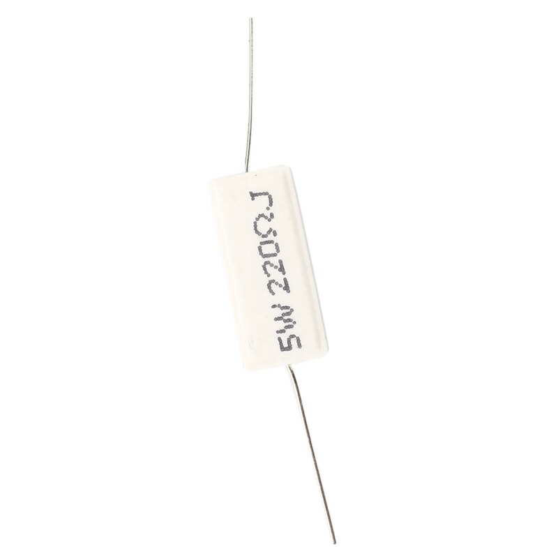 GTBL 20 Pcs 220 Ohm 5W Cement Power Resistors : 10 Pcs Axial Wirewound &amp; 10 Pcs Axial Lead Ceramic