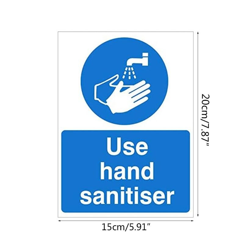 Use Hand Sanitiser Sign 150mm x 200mm Anti-virus Notice Sign,Wash Hands and Use