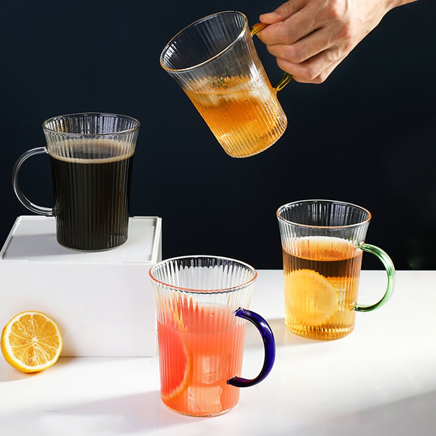 1Pc Vertical café verre tasse résistant à la chaleur café lait tasse multi-usages Transparent bière jus tasses thé verre tasse Drinkware