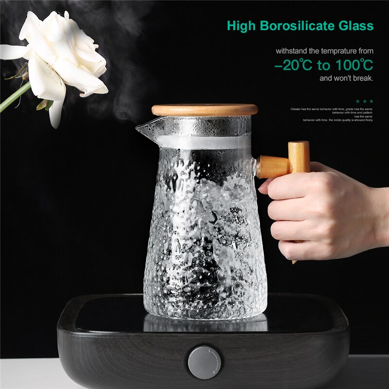 Oneisall waterkoker glazen waterkoker 950ml- delige transparante theepot koffie sapkan met roestvrijstalen zeef functioneel