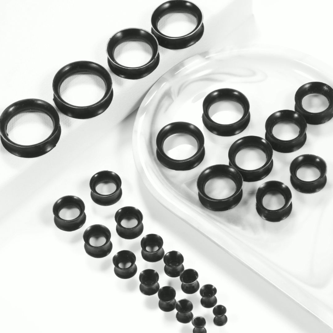 1 paar Siliconen Tunnels en Stekkers Oorbellen 3-22mm Flexibele Double Flared Flesh Oor Gauge Expander Brancards Sieraden piercings