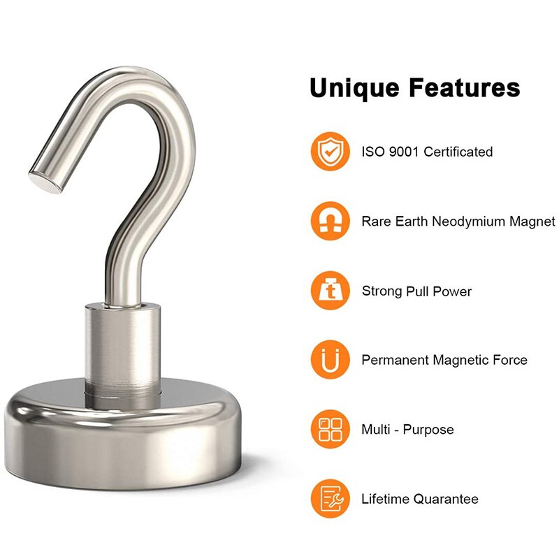 10-40pcs Powerful Magnetic Hooks Heavy Duty Large 10mm 16mm Home Office Garage Gadgets Wall Hanging Strong Magnet Hook Hanger