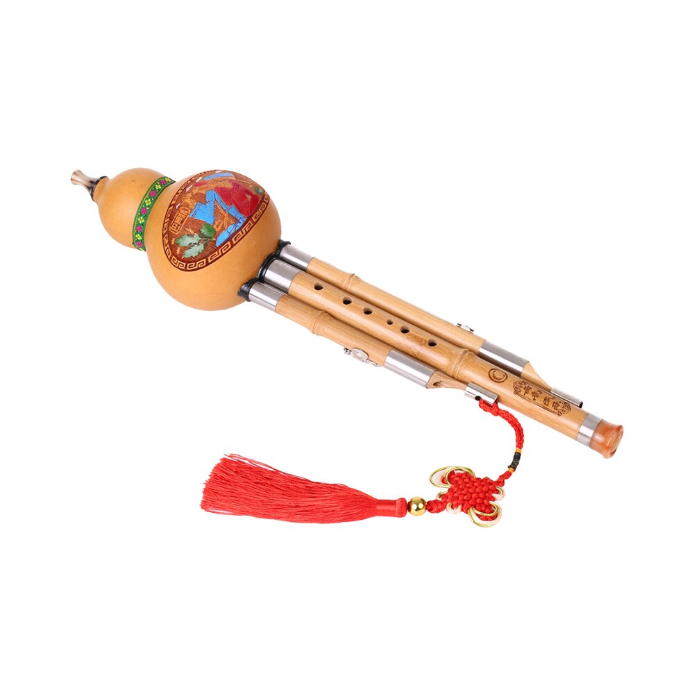 Diskant c-nyckel hulusi cucurbit flöjtflaska bambupipor traditionellt kinesiskt instrument med väska för nybörjare musikal