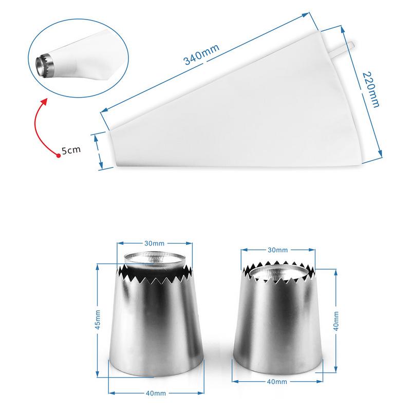 3 pcs Set Decoreren Mond Set Sferische Roestvrij Staal Plastic Bakken Tool DIY Decoratie Nozzle Bag Voor Cake Cookie Biscuit: Default Title