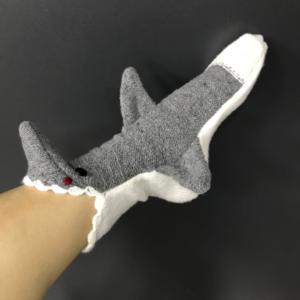 Hai Socken-Hai Angriff Besatzung Socken Weiche handgefertigt Große Weiß Neuheit essen Ihre Fuß Hai Woche Pantoffel Socke: 7