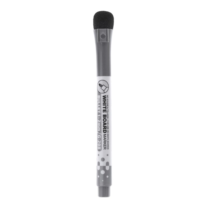1 ud. Rotulador para pizarra magnético pluma borrable borrado en seco de tinta signo con borrador Oficina escuela suministros: Black