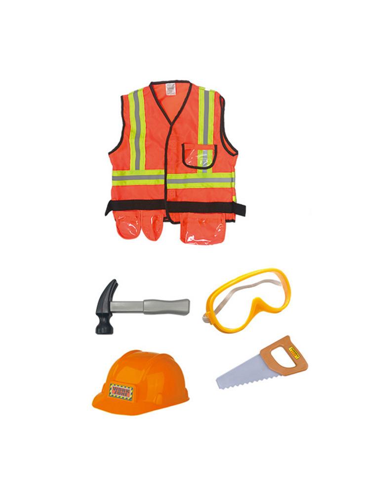 Children Engineering Costume Kids Pretend Play Construction Worker Cosplay Costume Experience Clothing Uniform Set