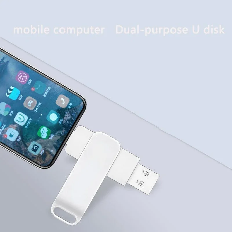 2 in 1 OTG USB-C Flash Pen Drive 64GB Metal Memory Stick Usb 2.0 To Type-C Flash Disk 64GB 128GB 256G USB2.0 High Speed Pendrive