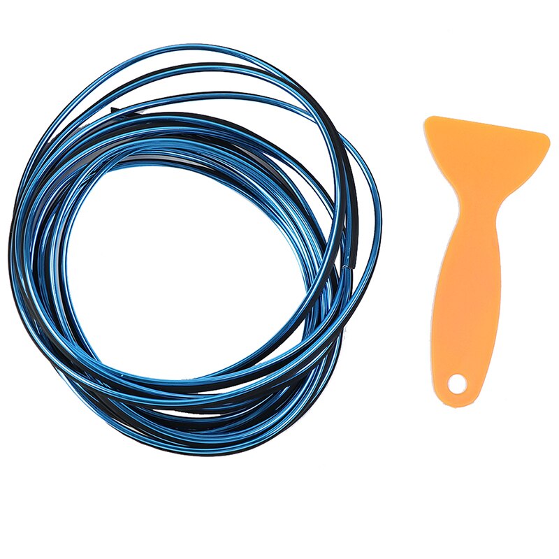 5M universel Auto Chrome voiture joint accessoires style intérieur extérieur décoration porte bande moulage garniture bord de tableau de bord: Bleu