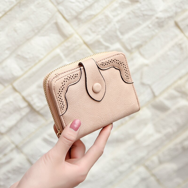 nouvelles femmes portefeuilles en cuir synthétique pour femmes court sacs à main dames de argent sac petit mignon pochette porte-carte Carteras: Kaki