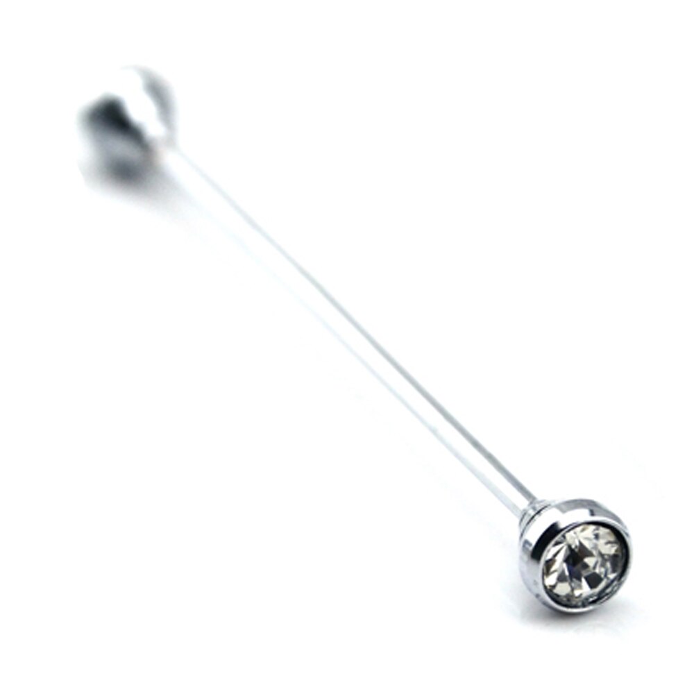 chemise col broche argent cravate pince à cravate barre broche accessoires BWTZF0004: White