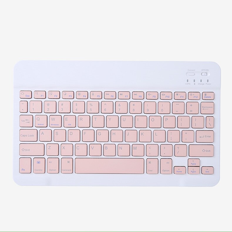 Clavier Bluetooth Portable sans fil, Rechargeable, Ultra-fin, avec souris, pour IPad, Android, téléphone Portable, tablette: Pink