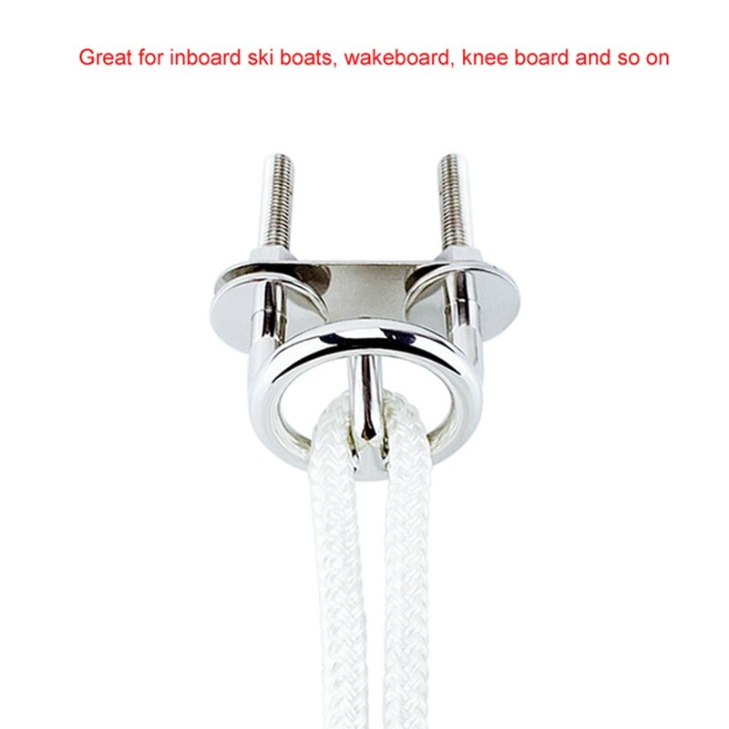 2Pcs 316 Stainless Steel Boat Water Ski Tow Hook Eye Transom Mount Boat Marine Yacht Water Sports Accessories