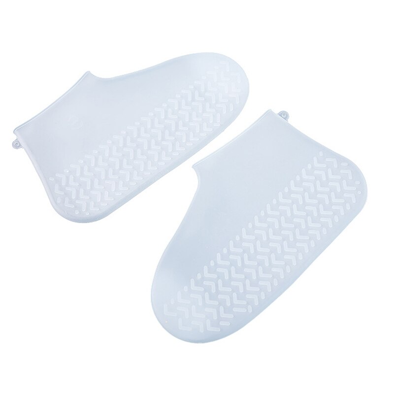 Un par de cubiertas impermeables para zapatos de lluvia, Botas de lluvia de silicona recargables, zapatos de lluvia antideslizantes para hombres y mujeres, suministros de viaje galocha: M
