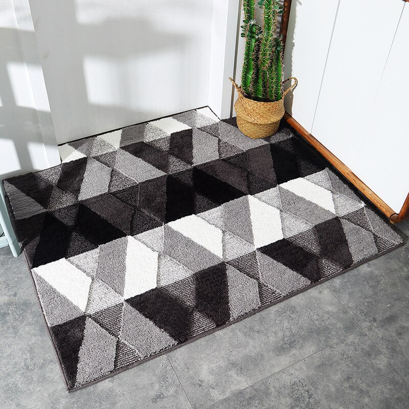 Geometriska badrumsmattor vattenabsorberande dammtäta dörrmattor stora badmattor moderna golvmattor toalettmattor för heminredning
