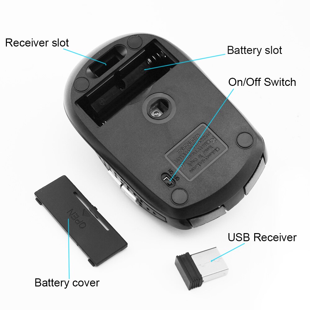 5 przycisk mysz na komputer bezprzewodowy 2.4G ergonomiczny przenośny 1600 DPI regulowany mysz optyczne optyczne USB mysz do laptopa PC