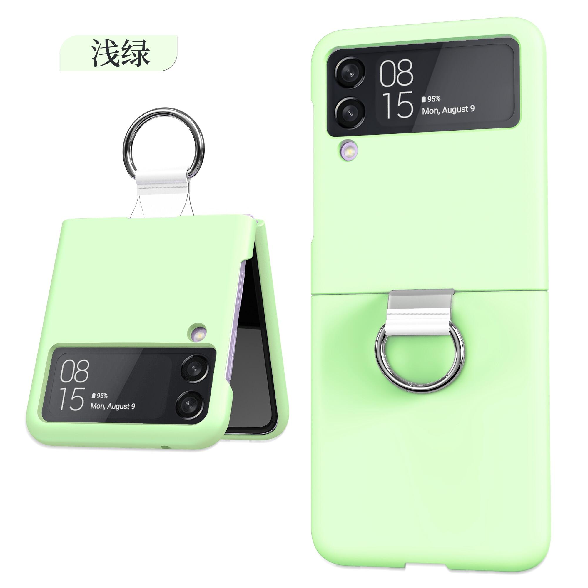 Ultradunne Matte Phone Case Voor Samsung Galaxy Z Flip 3 5G Met Ring Hard Pc Shockproof Terug cover Voor Galaxy Z Flip 3: Licht Groen