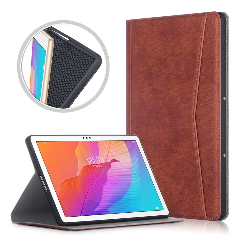 Tablet Case for Huawei MatePad T10s T10 - 10.1 inch Flip Wallet Stand Cover with Card Pocket - Shockproof: Brown / For T10 (9.7 inch)