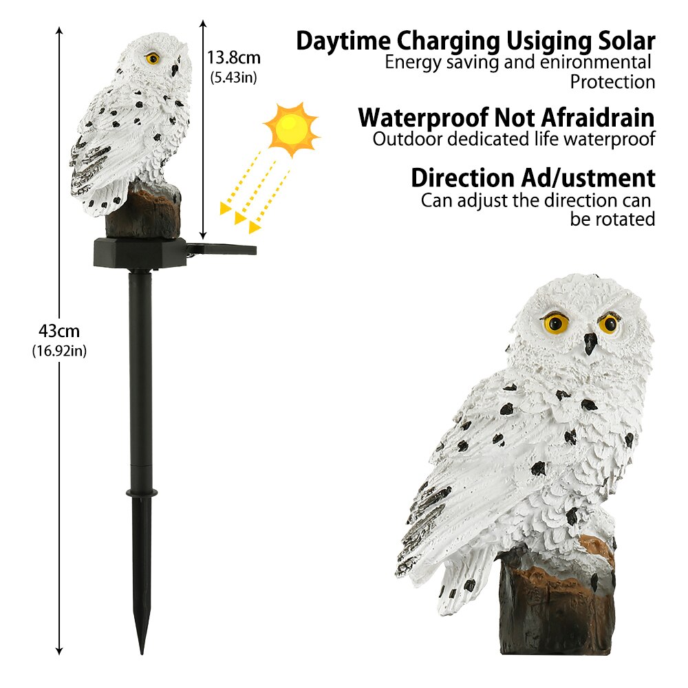 Owl Solar Powered Light with Solar LED Panel Waterproof Owl Shape Night Lights Outdoor Lawn solar lights for garden decoration