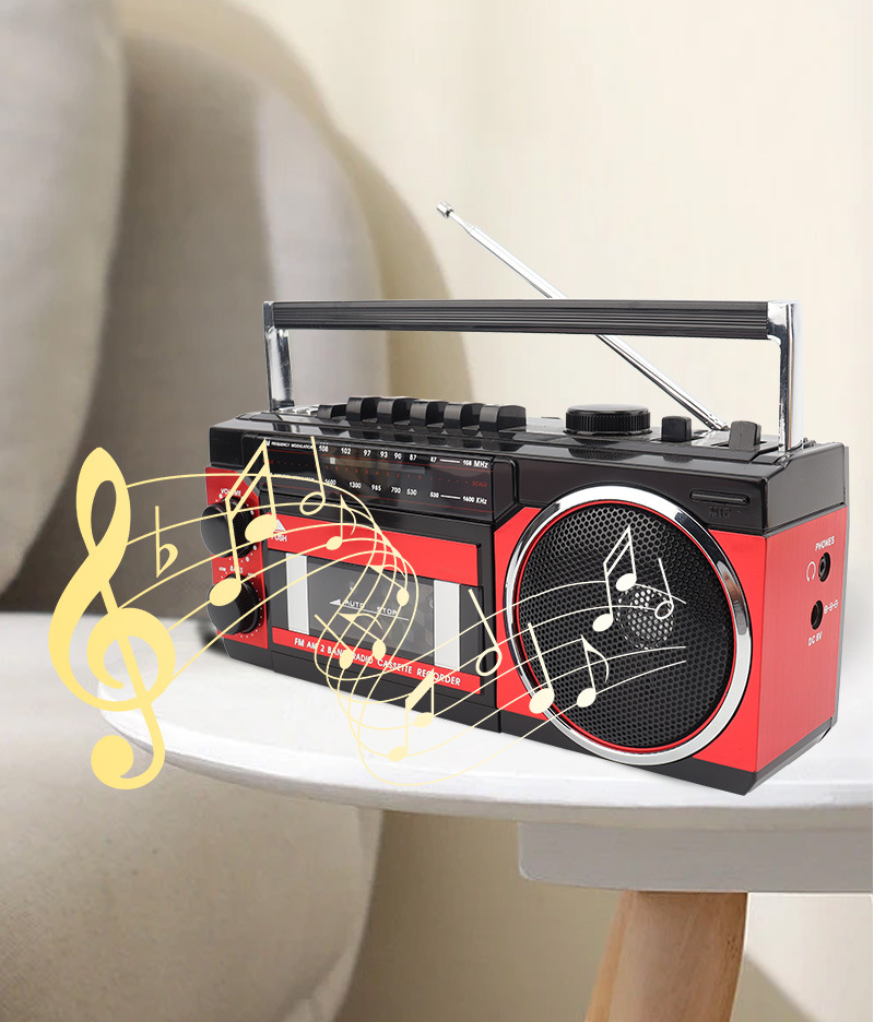 Desktop Retro Cassette Recorder Player With Am Fm Sw Portable Radio Auto Stop Tape Player With Usb/TF Card