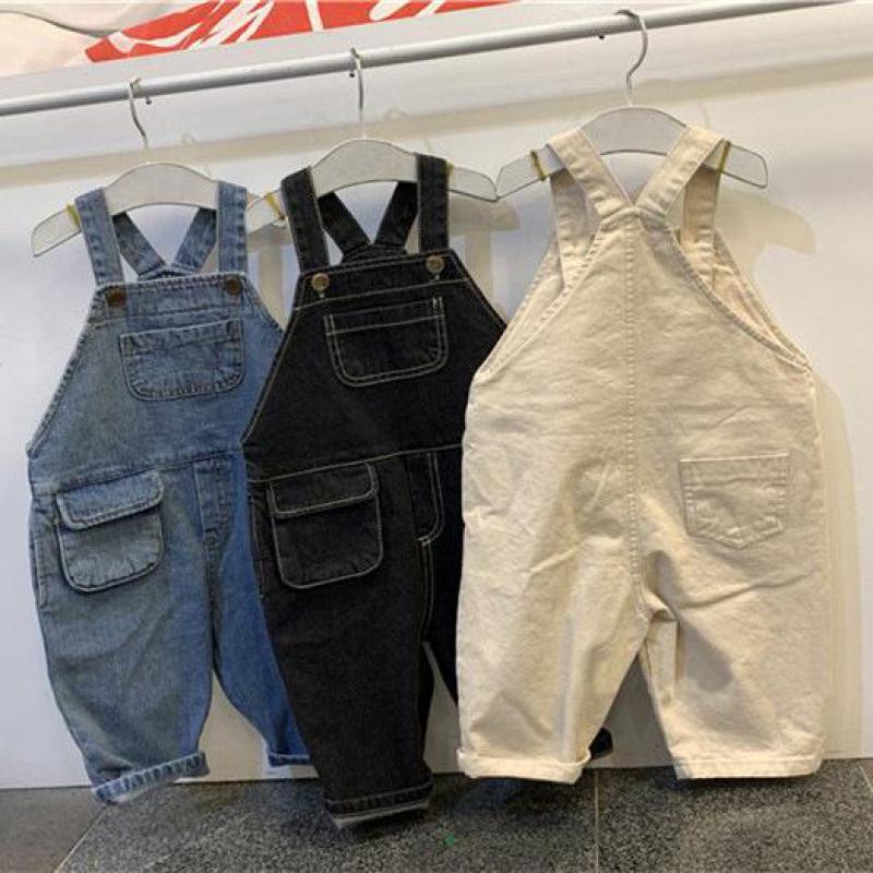 Herfst Baby Jongens Denim Pocket Losse Overalls Schattige Kinderen Casual Alle-Match Jarretel Broek Kinderen Meisje Bib broek