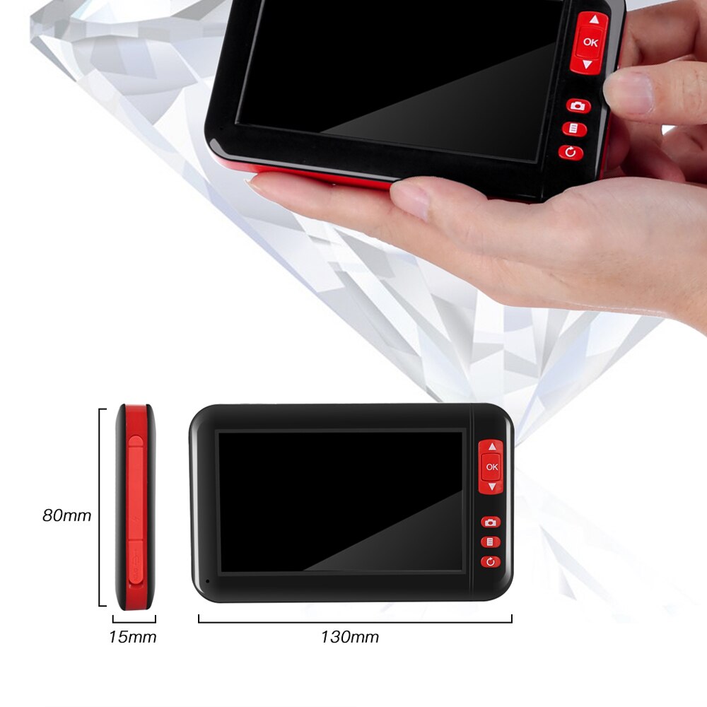 F200 4,3 pulgadas impermeable endoscopio casero Industrial 1080P pantalla de visualización con 8 brillo ajustable luz LED