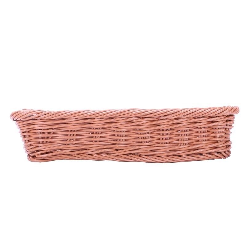 2pc rattan plast kurv bestik kurv rektangulær opbevaring boks bestik gaffel spisepinde brød kage frugt opbevaring