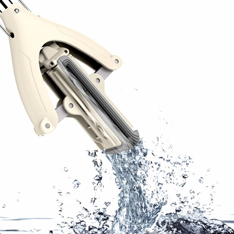 Spons Mop Vouwen Type Huishouden Vloer Schoonmaken Tool Lijm Katoen Mop Telescopische Rvs Staaf Handsfree Wassen Mop r-F
