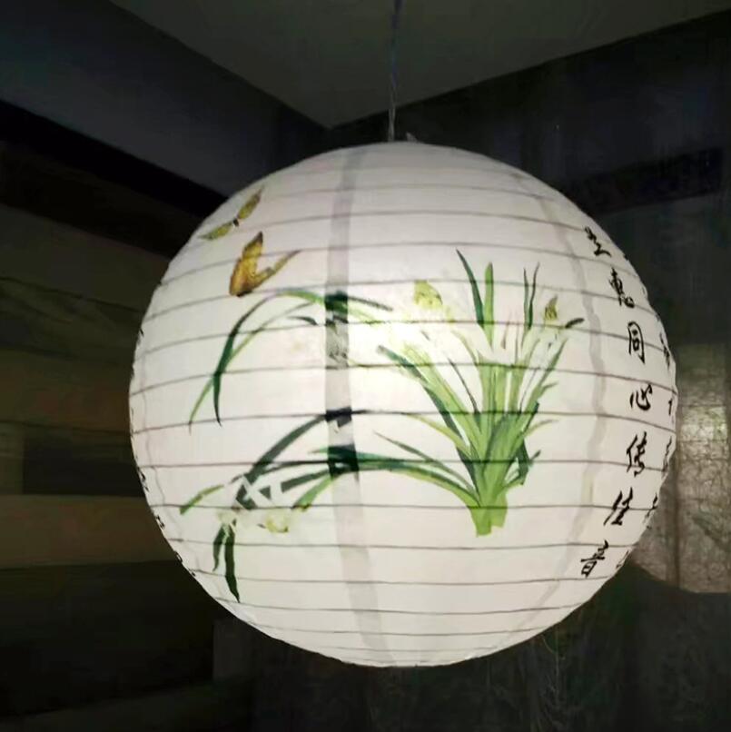 2pcs/lot 12" 30cm Flower Paper Lanterns Chinese Japanese Festival Retro Paper Lantern Balls Wedding Birthday Party Decoration