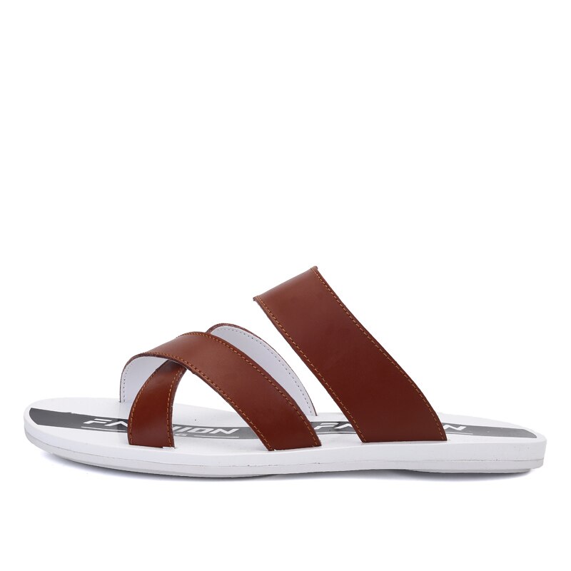Vietnam verano menn fisk sandale chancla flip herren dusj strand sommer gummi homme erkek playa imitasjonssko sandalia: Oransje / 42