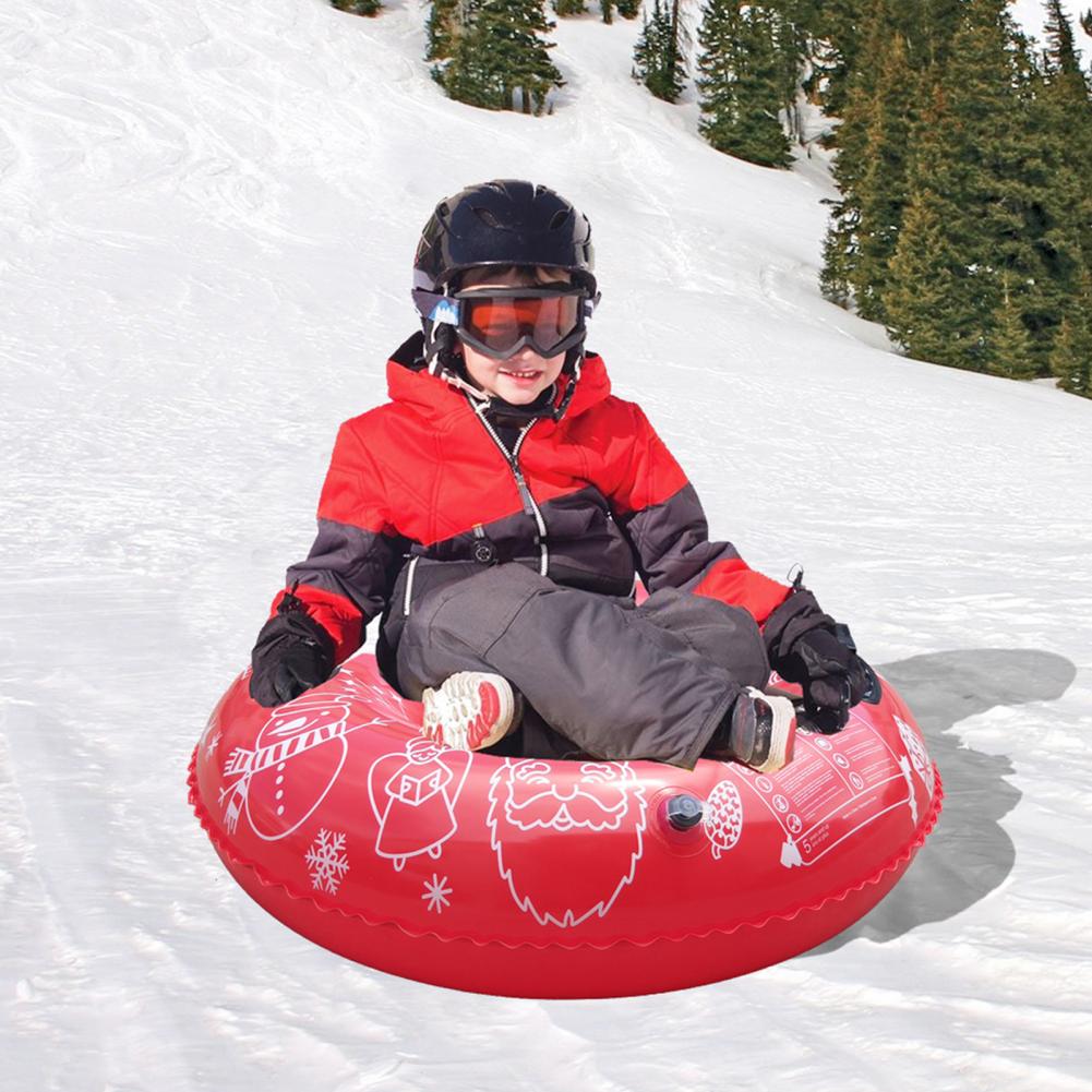55% Inflatable Snow Sled Comfortable Easy to Inflate PVC Xmas Snowman Sledding Tube for Skiing