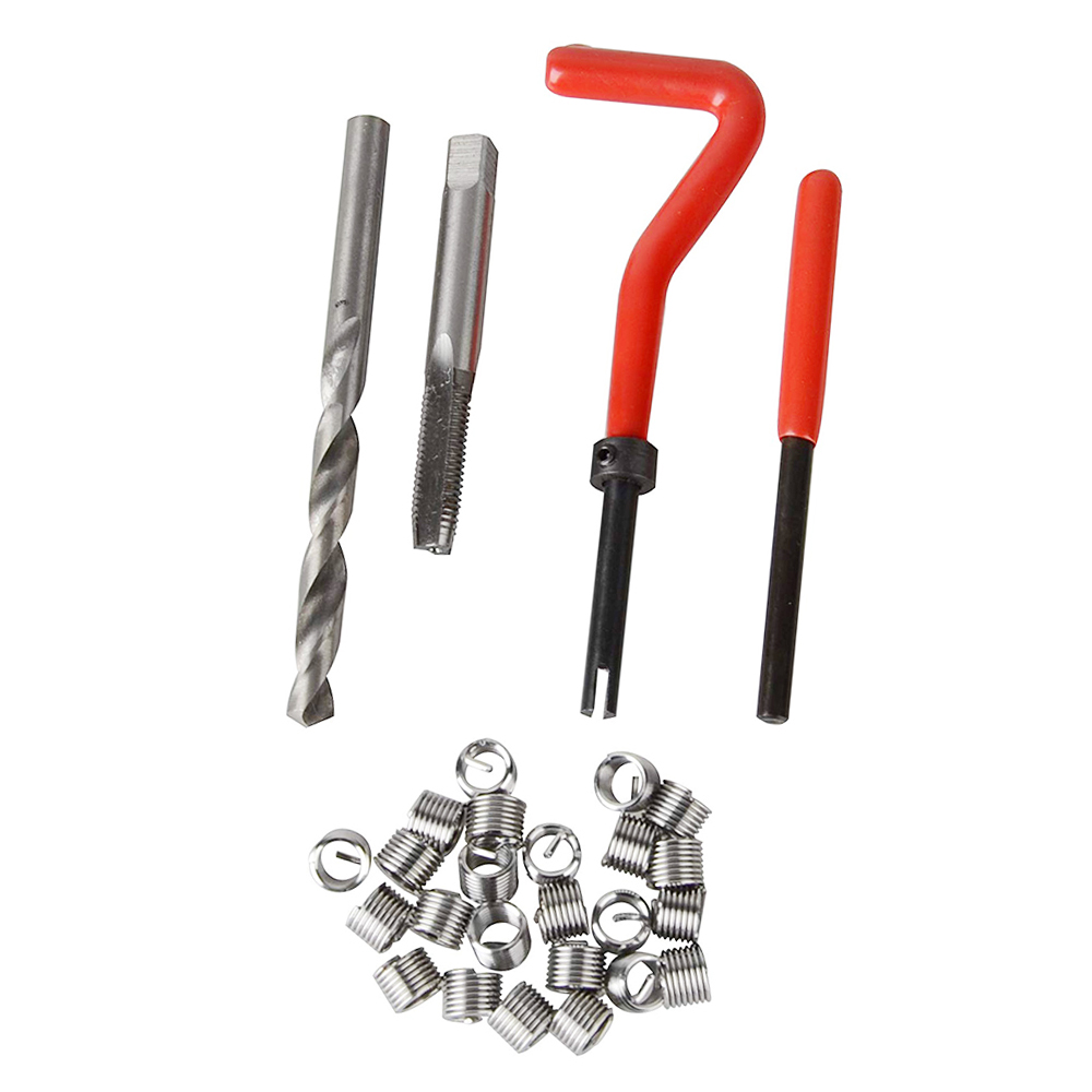 30 Uds Kit de inserción de reparación de hilo métrico M3 M4 M7 M9 M11 Helicoil Car Pro herramienta de bobina 304 bolsa de herramientas de reparación de automóviles de acero inoxidable