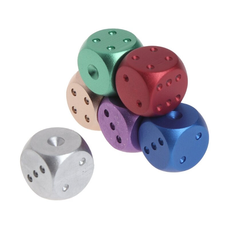 Dices Aluminum Polyhedral Metal Solid Club Bar Dice Playing Game Tool 16X16X16mm