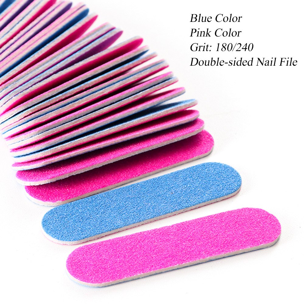 Limes à ongles jetables, 100 pièces, papier de verre en bois pour manucure, Double face, petit tampon à ongles