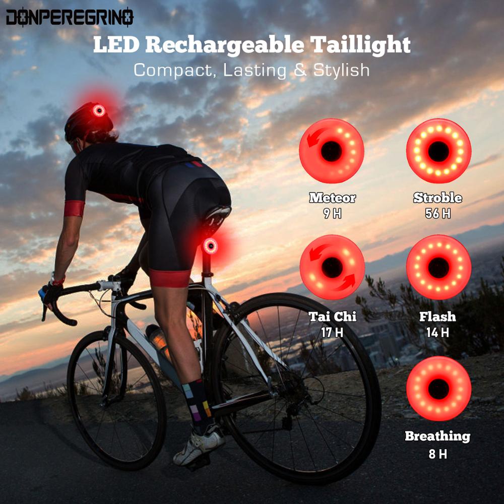 M2 Compact Led Fiets Achterlicht 8 Uur Batterij Leven, usb Oplaadbare Fiets Lamp Achter Voor Mtb Bmx Fiets Helm Fietsen Accessor