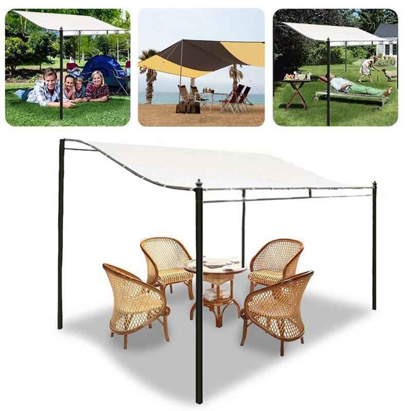Garden Patio Awning Waterproof Shade Cloth Creamy-White Sun Shade Sail 3x3M,3X2.6M,2.5X2.6M Rectangle Shading Net