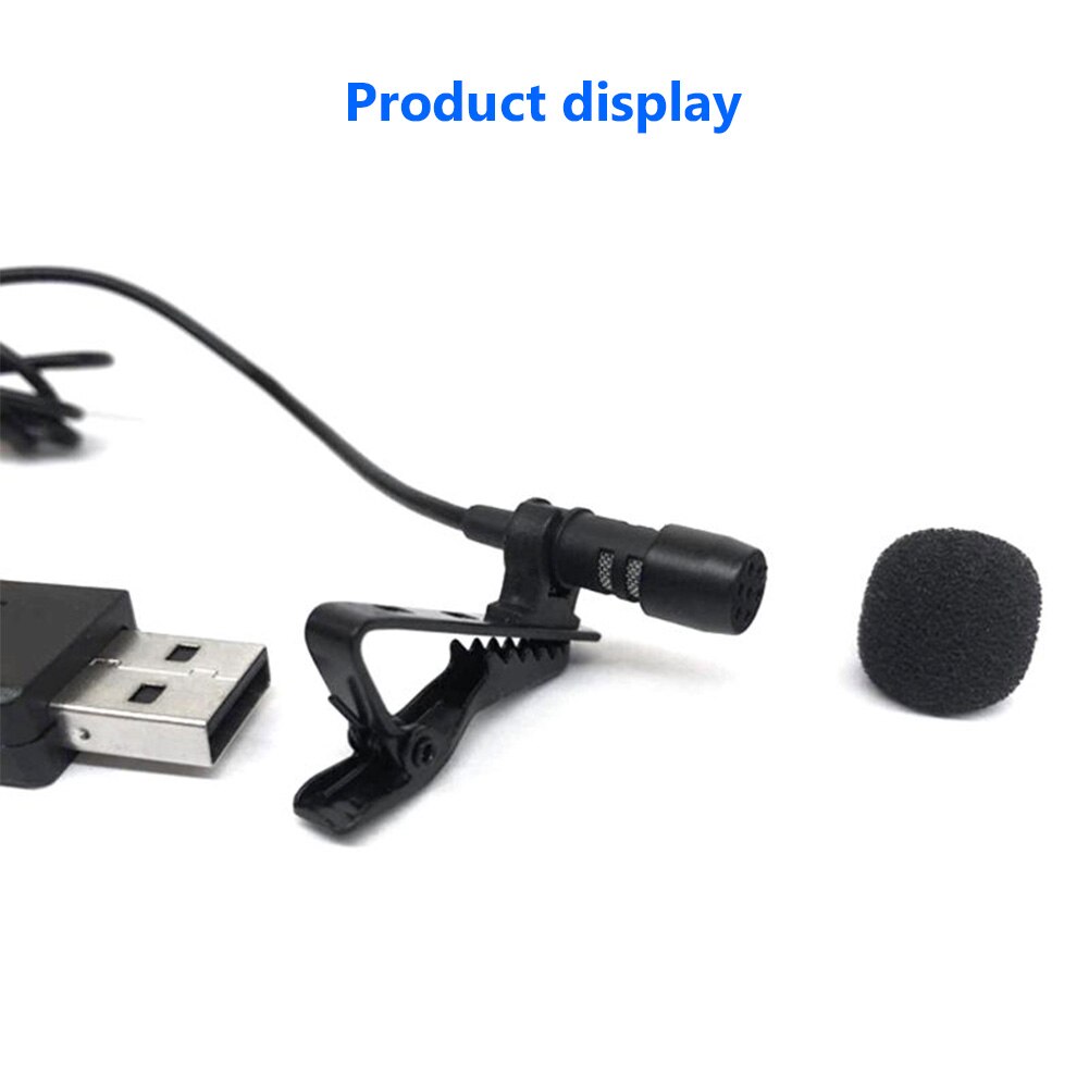 1.5m Mini Portable USB Microphone Condenser Clip-on Lapel Lavalier Mic Wired Mikrofo/Microfon for Phone for Laptop