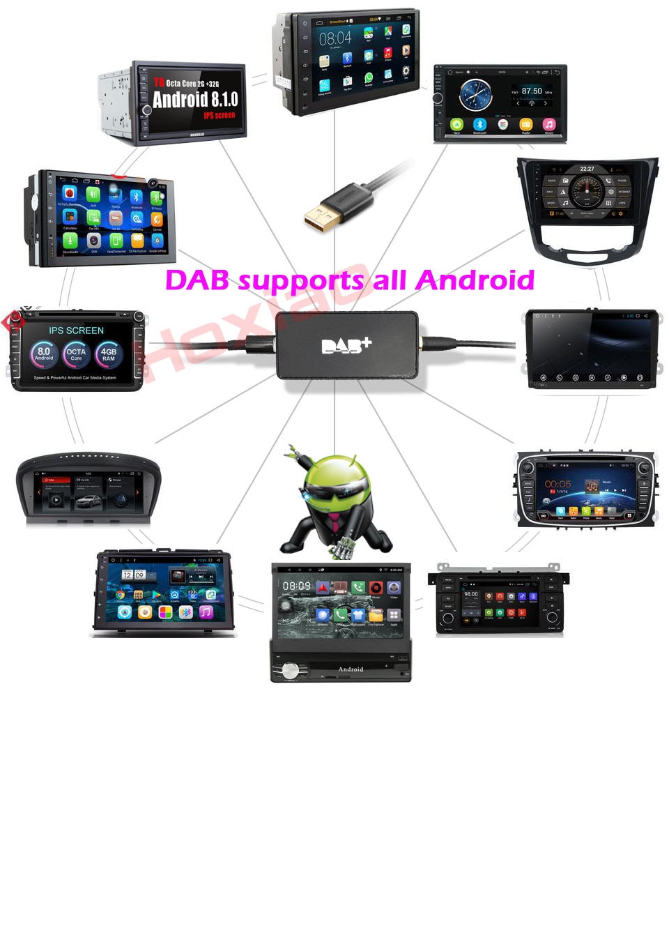 Universal DAB+USB Antenna For After Market Auto Player Android 5.1 6.0