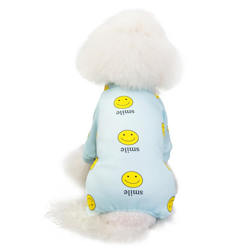 Hvalpe jumpsuit lille hund romper teddy chihuahua tøj sweater: Blå / Xl