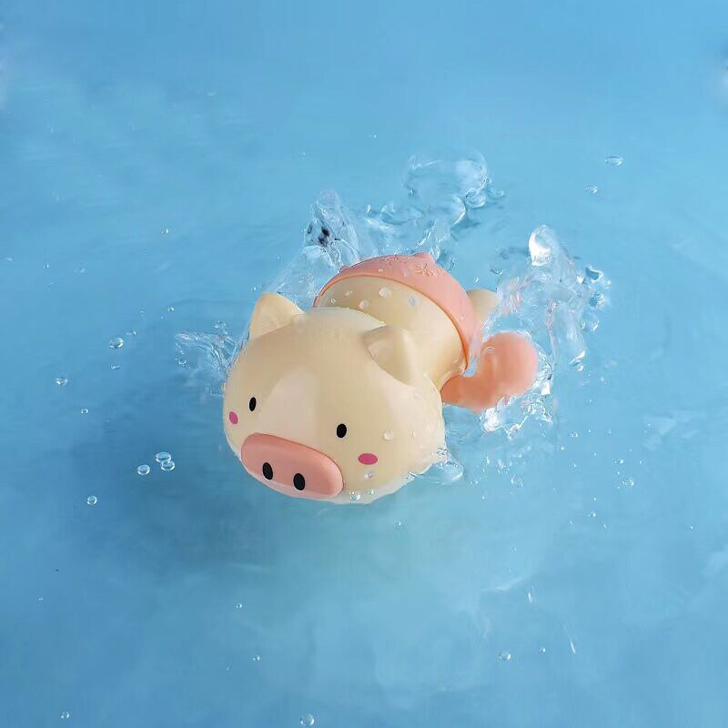 Baby Bath Toys for Kids Shower Beach Bathing Swimming Pool Juguetes for Wind-up Duck Whale Toys for Playing Water Game: PinkPig