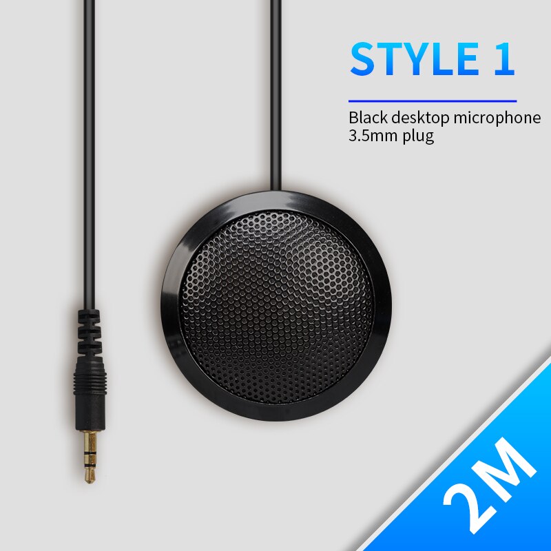 TKL USB Condenser Microphone Omni-directional tabletop Mic for Meeting Computer Laptop Voice direct pickup microphone: 3.5mm 2m black