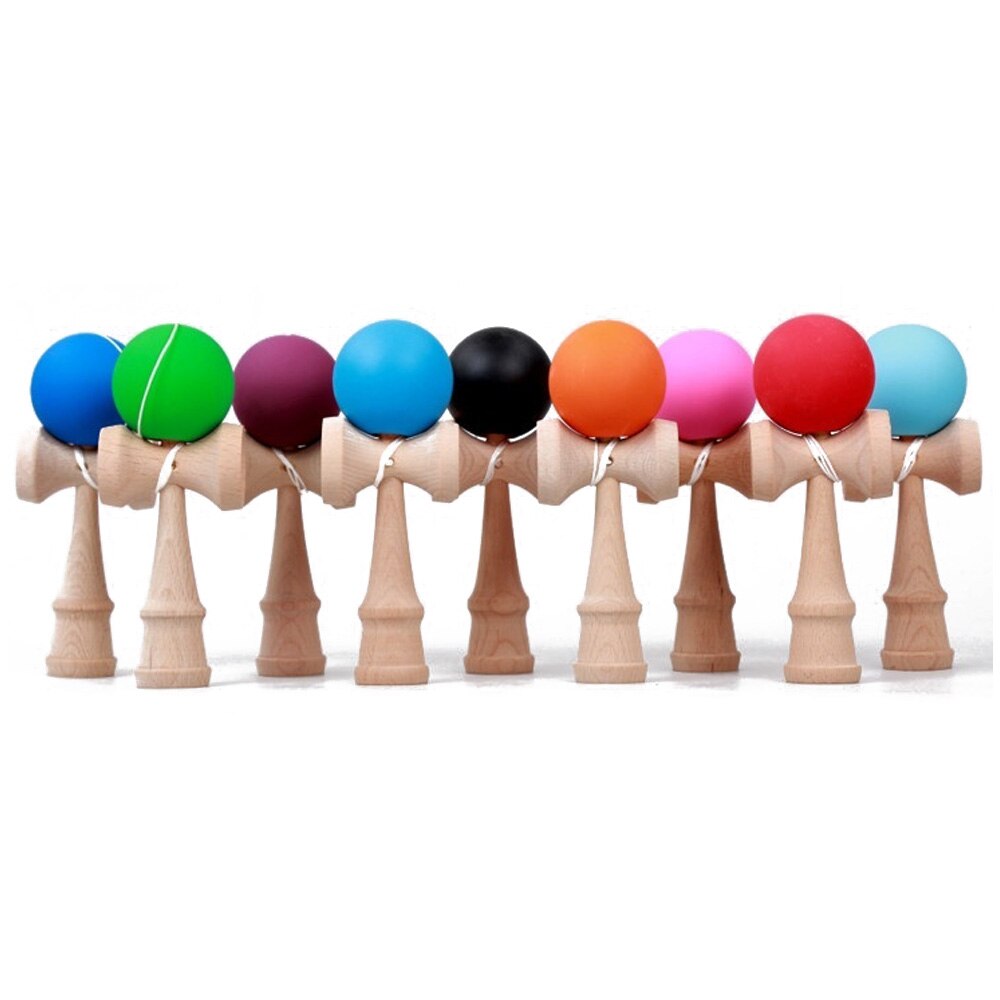 18CM Wooden Kendama Toy For Childr Adult Kandama Jumbo Balls Outdoor Kendama Krom Sport Game Toys Japneese Toy: SOLID COLOR RANDOM