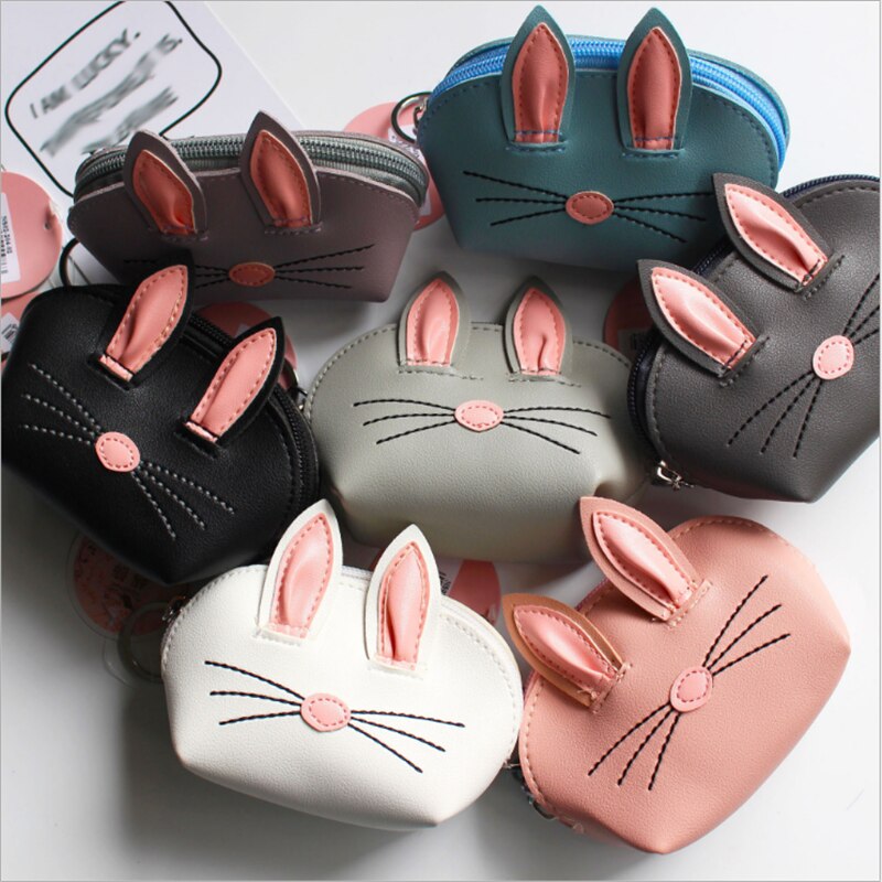 Cute Bunny Rabbit Coin Bag Key Bag Women Girls Cartoon Wallet Card Holder Long Wallet Purse