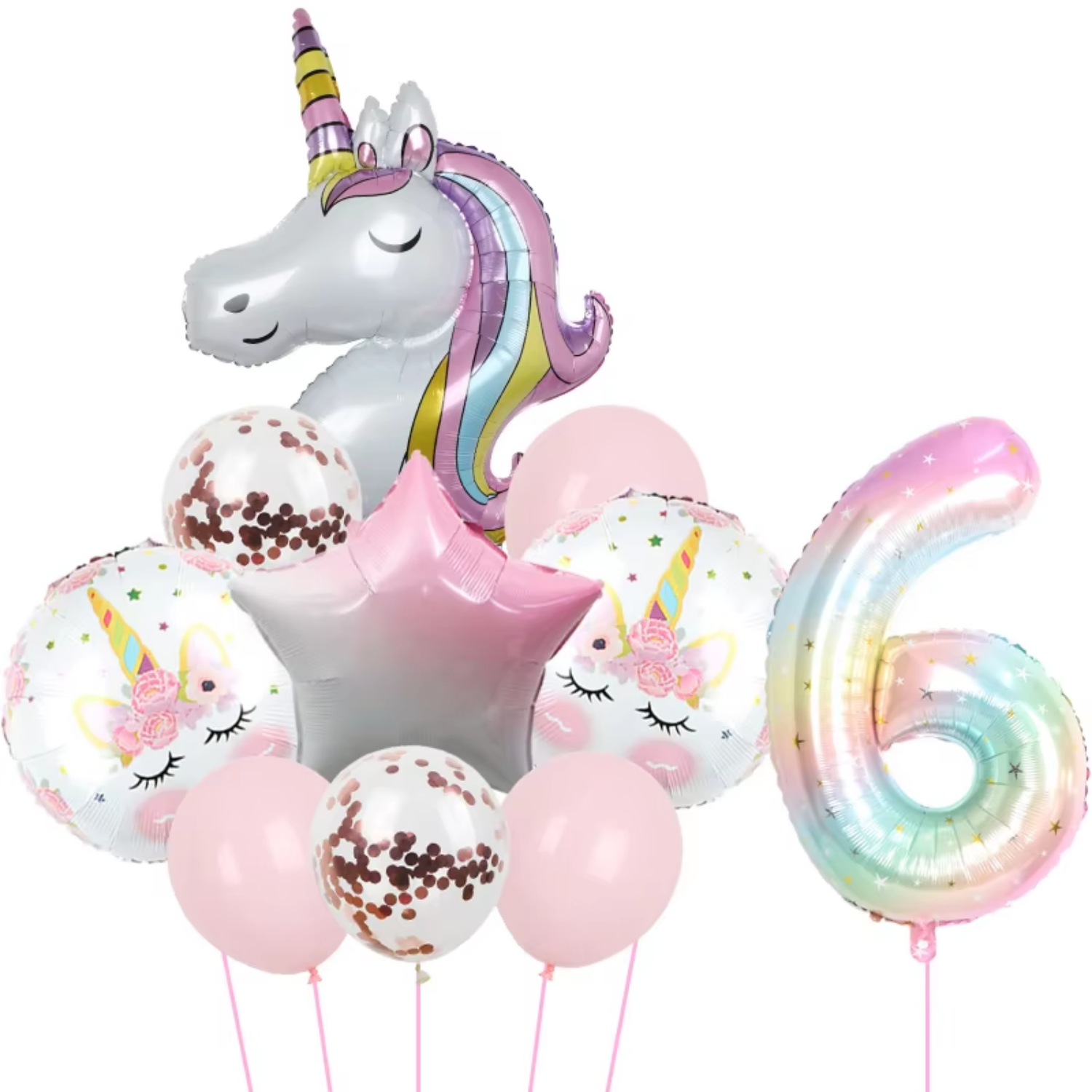 Rainbow Unicorn Balloon 40inch Foil Balloon Unicorn Theme Suitable for Birthday Shower Party Balloon Supplies: Marble