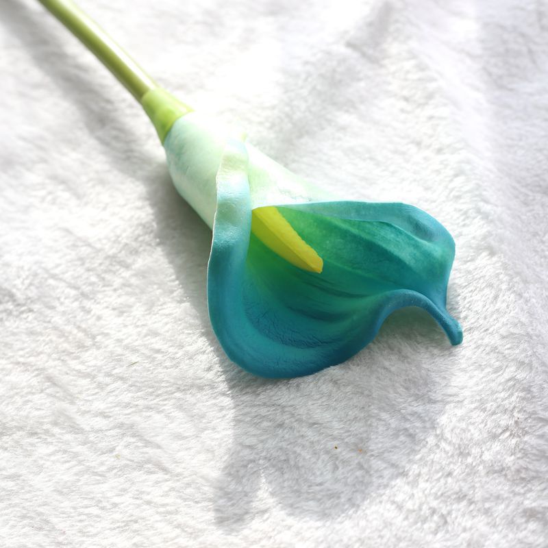 Store 65-95cm high real touch calla pu kunstig blomsterdekoration blomst bryllup valentinsdag: Blå 65cm