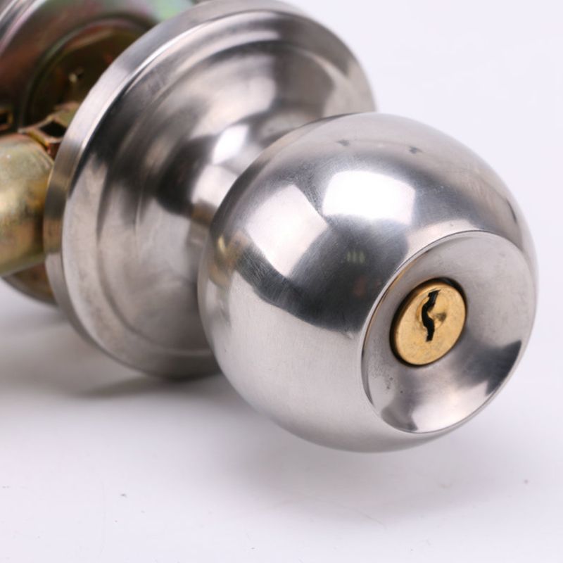 Rotation Round Door Knob Handle Stainless Steel Entrance Passage Lock With Kep Set