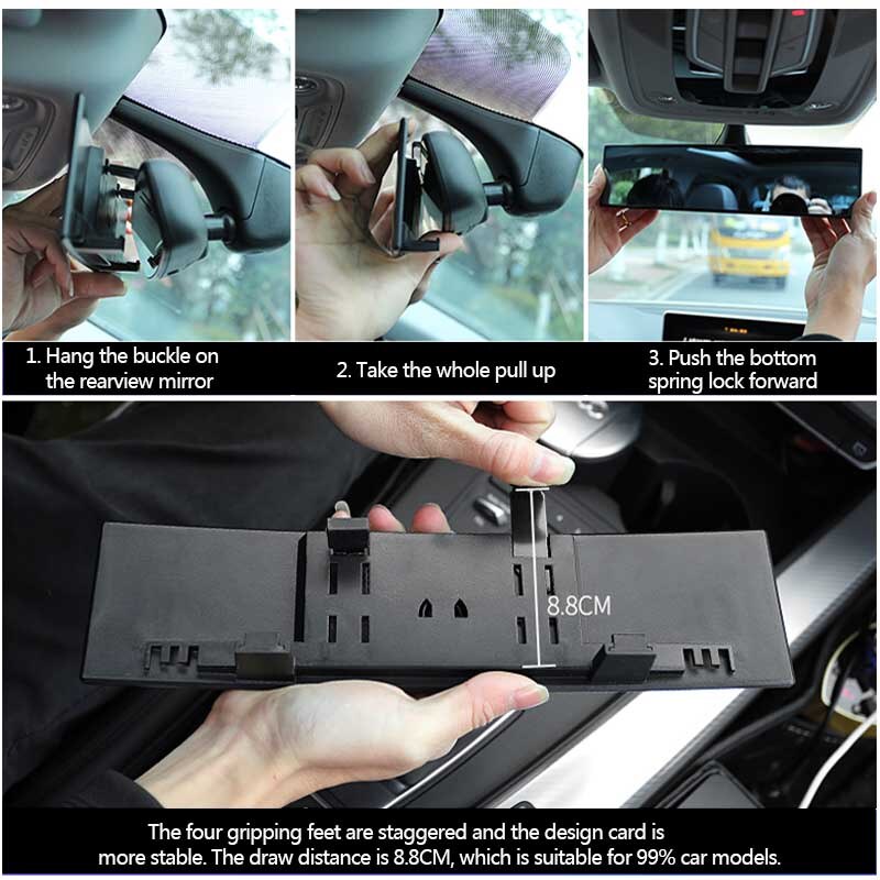 Espejo retrovisor Interior de coche, retrovisores universales de gran angular, visión de seguridad, superficie azul, accesorios para automóviles