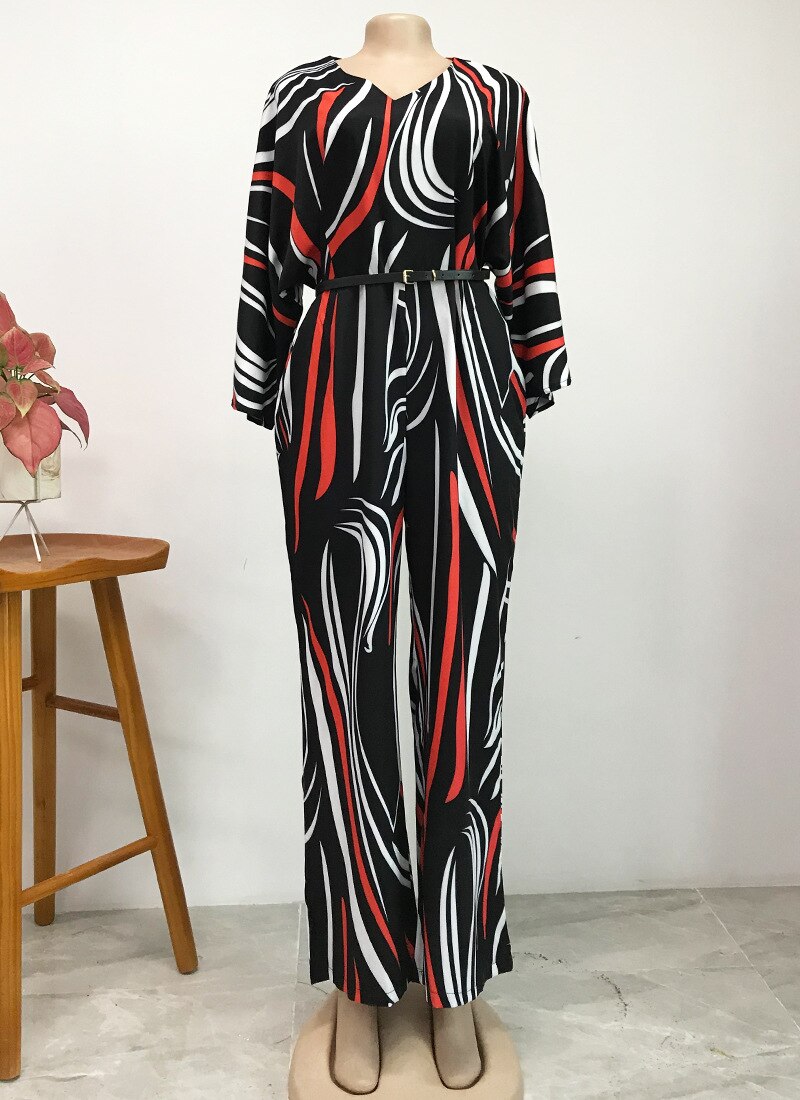 Ropa africana para mujeres, mono estampado de manga larga, verano,: XL